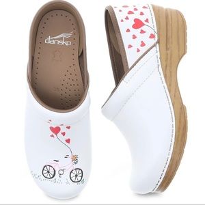 Dansko Twin Pro Leather Clogs with bicycle detail